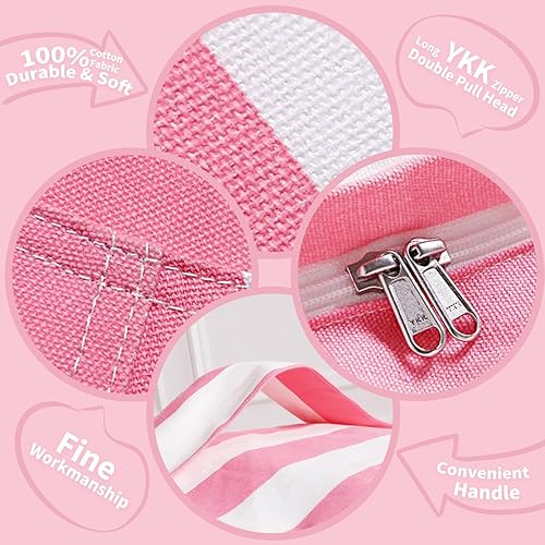 Miniatura 153 de WEKAPO - Puf con cremallera para guardar juguetes de peluche, hecho de lona de algodón de alta calidad, extragrande de 38 pulgadas, ideal para los