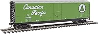 Vista 1 de Walthers Trainline Boxcar con puerta enchufable de 50 pies con ruedas metálicas listo para funcionar en el Pacífico canadiense