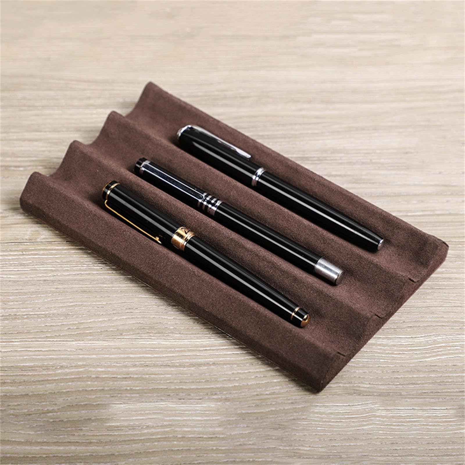 Estuche de Cuero para Lápices Portalápices de Cuero Hecho a Mano, Escritorio, Oficina, Creativo, Soporte for exhibición bolígrafos para Trabajo(L)