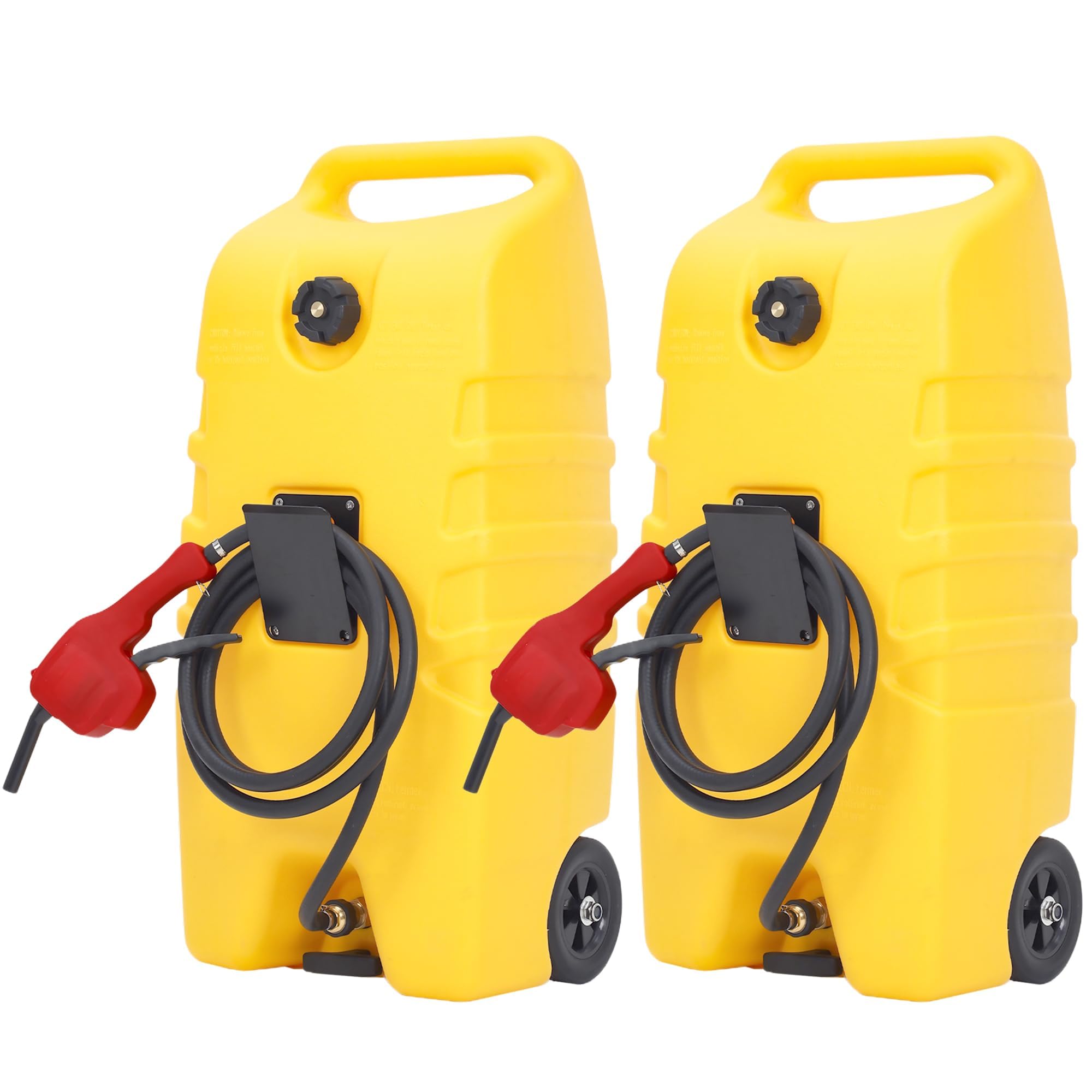 Aptliton Fuel Caddy, 53L Portable Gas Tank Container with Wheels & Straps, Petrol Diesel Storage Can, Petrol Canister for Car Truck, Yellow