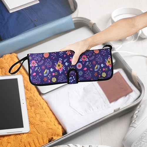 Miniatura 6 de Homakover Estuche de viaje para plancha para el cabello, 13 x 5 pulgadas, alfombrilla de silicona resistente al calor y bolsa para plancha plana,