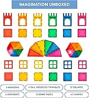 Vista 5 de Azulejos magnéticos de construcción, juego de cúpula arquitectónica de 48 piezas para niños y niñas, actividades educativas de aprendizaje creativo