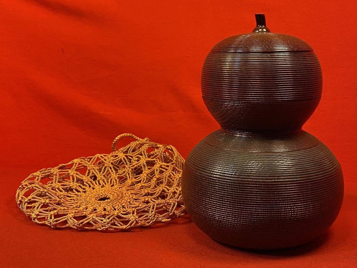 Amazon.co.jp: 時代漆器『木製信玄弁当』瓢箪千筋天然木製溜塗菓子器