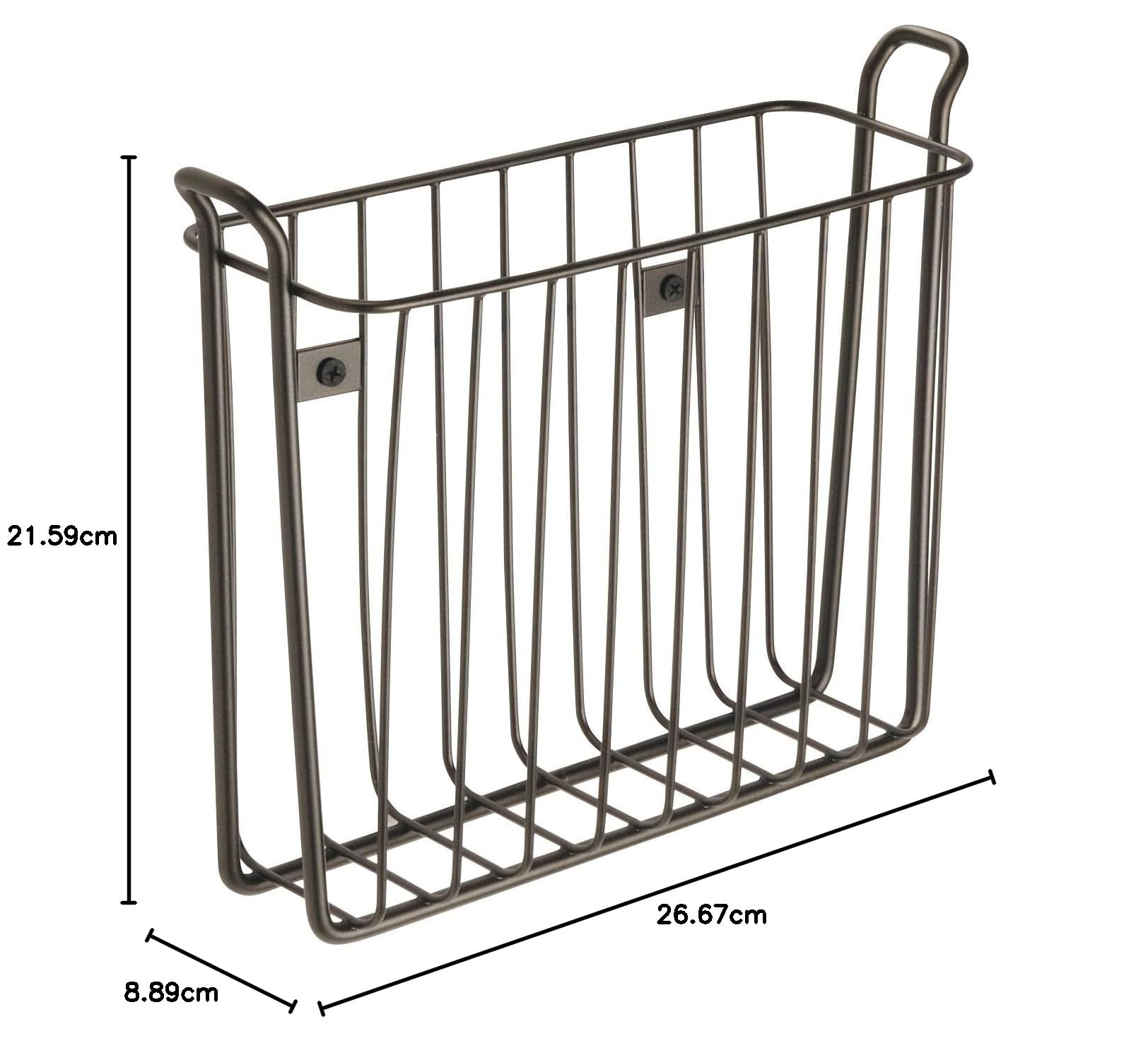 Amazon.co.jp: InterDesign マガジンラック バスケット 収納 壁掛け用
