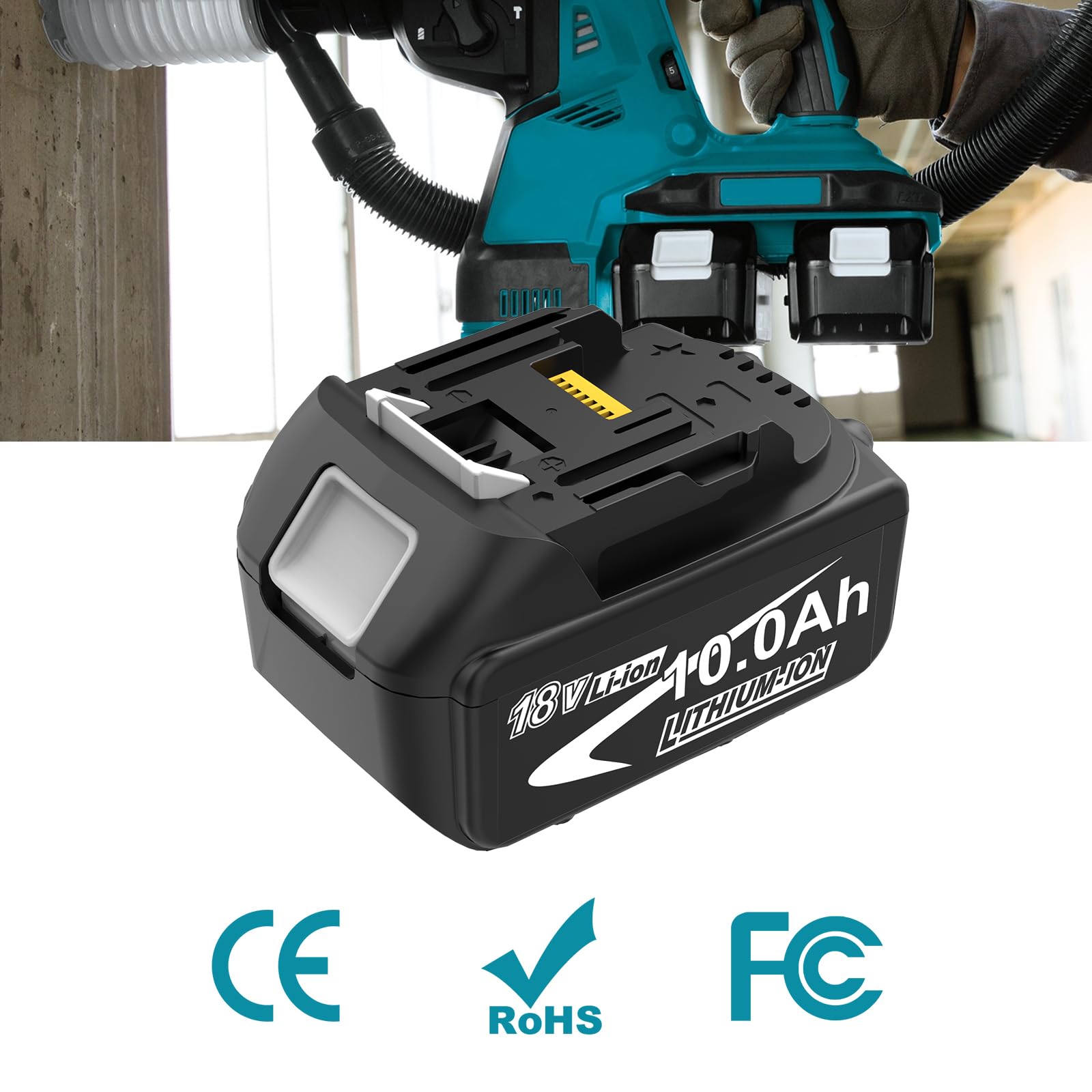 2 x 10000 mAh BL1850 Compatible pour Makita Batteries 18V