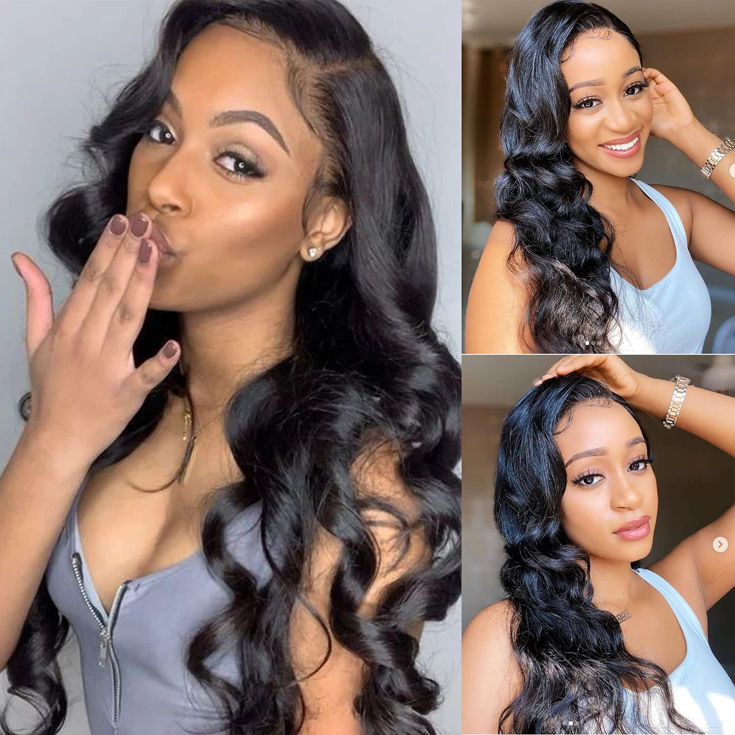 Lianlian Hair Brazilian Virgin Hair Body Wave Human Hair Bundles 16 18 20 Inch Brazilian Remy Virgin Body Wave Bundles 100% Unprocessed Virgin Brazilian