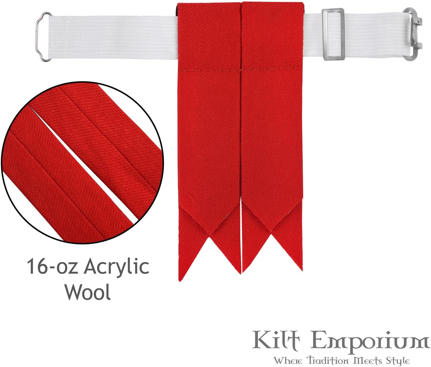 Adjustable Kilt Flashes for Men - Heavy Buckle, Plain & Tartan - Image 2