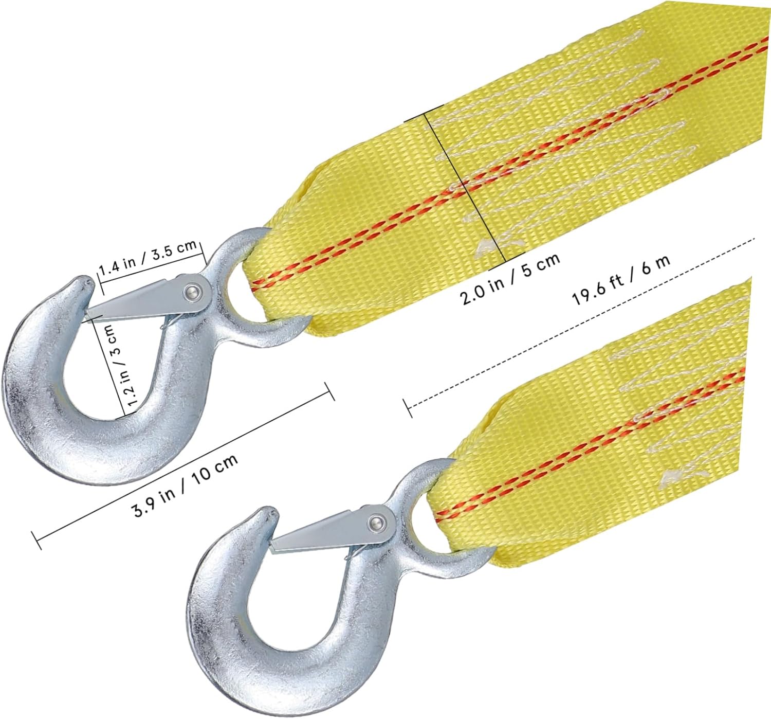 6M Car Towing Strap Rope Heavy Duty Vehicle Safety Cable with Dual Hooks for Quick Attachment Tow Strap for Trucks Boats