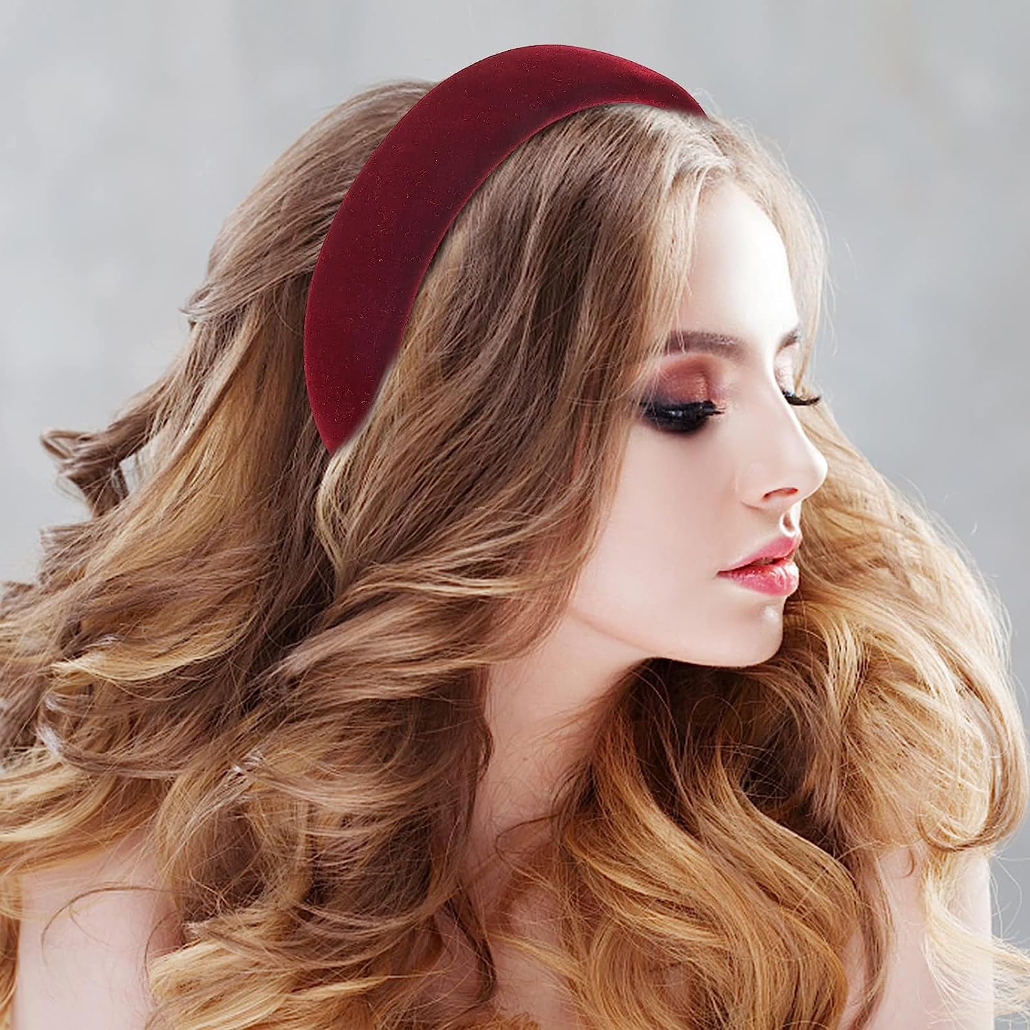 3 Fasce Per Capelli In Velluto Morbido Per Donna – Larga 5 Cm, Fascia Elasticizzata Vintage (Colori Casuali)