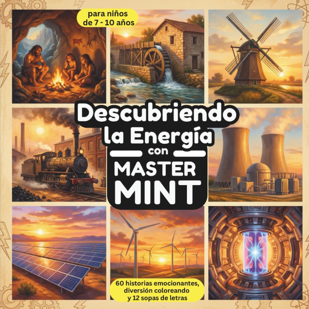 Descubriendo la Energía con Master MINT: 60 historias emocionantes, diversión coloreando y 12 sopas de letras para jóvenes exploradores/as de 7 a 10 años (Master MINT - Spanisch / Español)