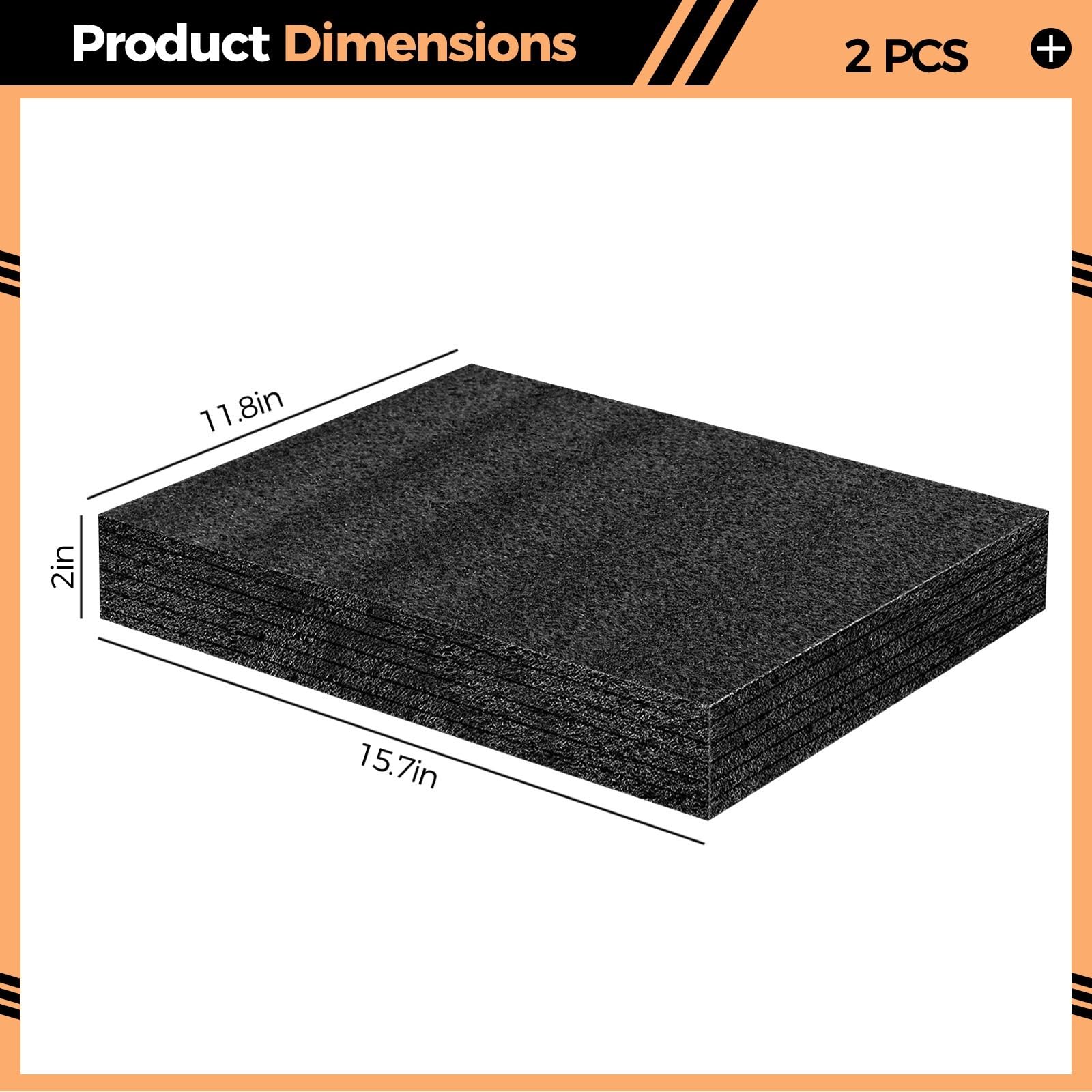 Lot de 2 feuilles de mousse de polyéthylène 40 x 30 x 5 cm pour boîte à outils, rangement et travaux manuels