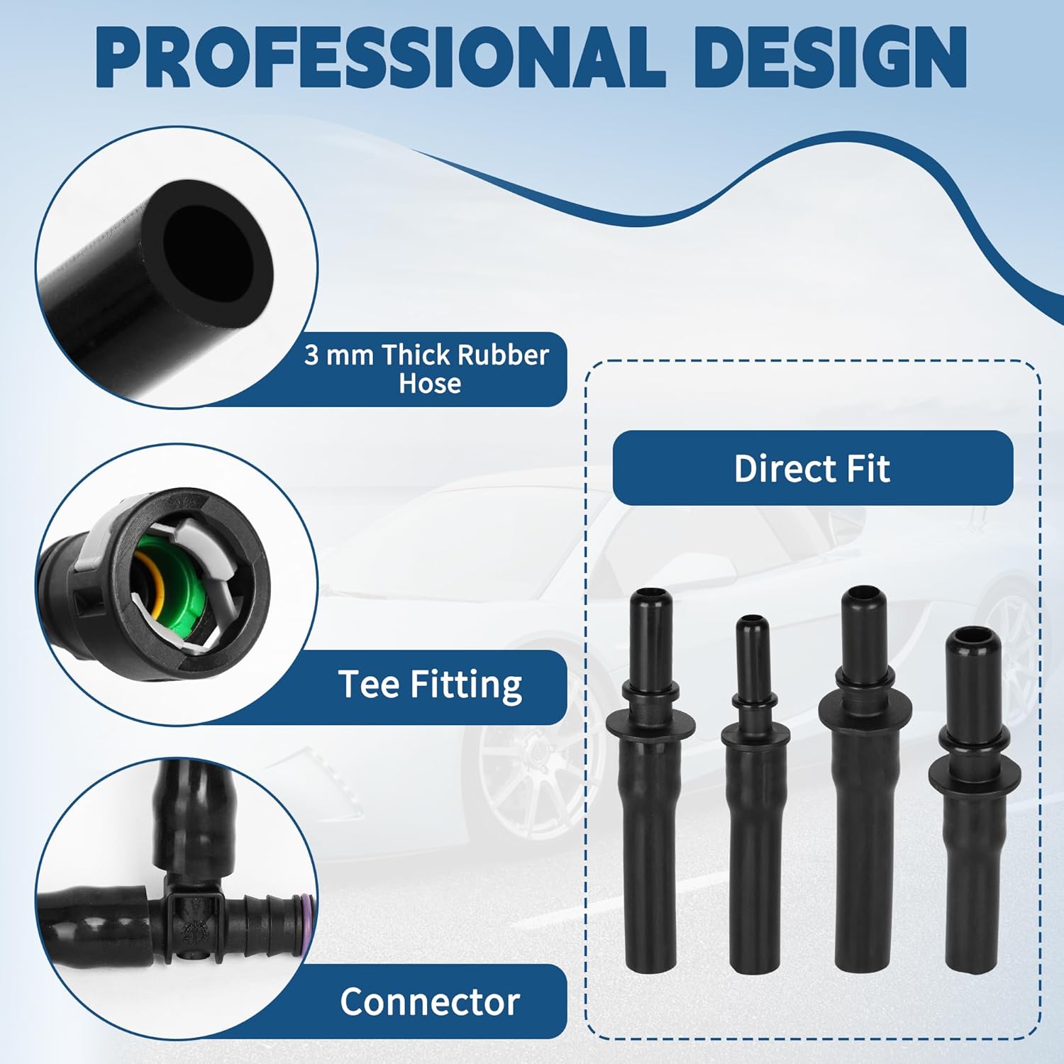 96-0190 Professional EVAP Leak Detection Kit, Universal Low-Pressure Adapters for Smoke Machine Diagnostics