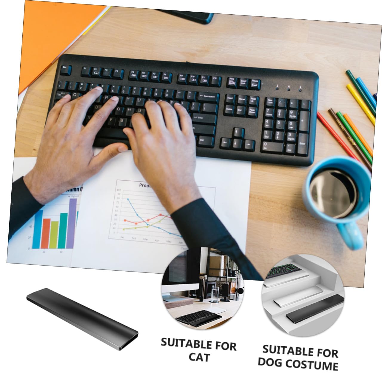 Veemoon Repose-poignet Ergonomique Pour Clavier Base Stable Antidérapante Surface Lisse Confortable Soulageant La Fatigue Poignet