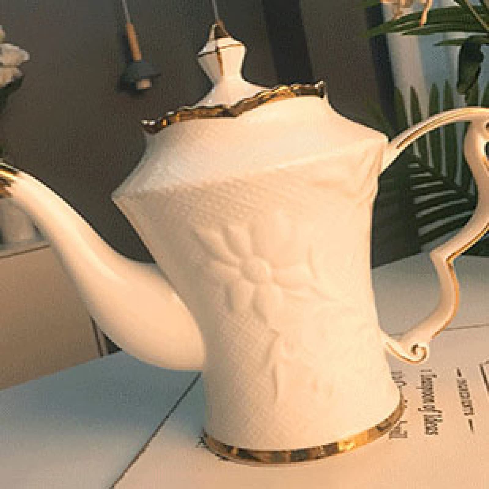 zestaw do herbaty, Filiżanka do kawy i spodek Zestaw herbaty dla dorosłych z czajnikiem Porcelanowy serwis podwieczorku Herbata kwitnąca