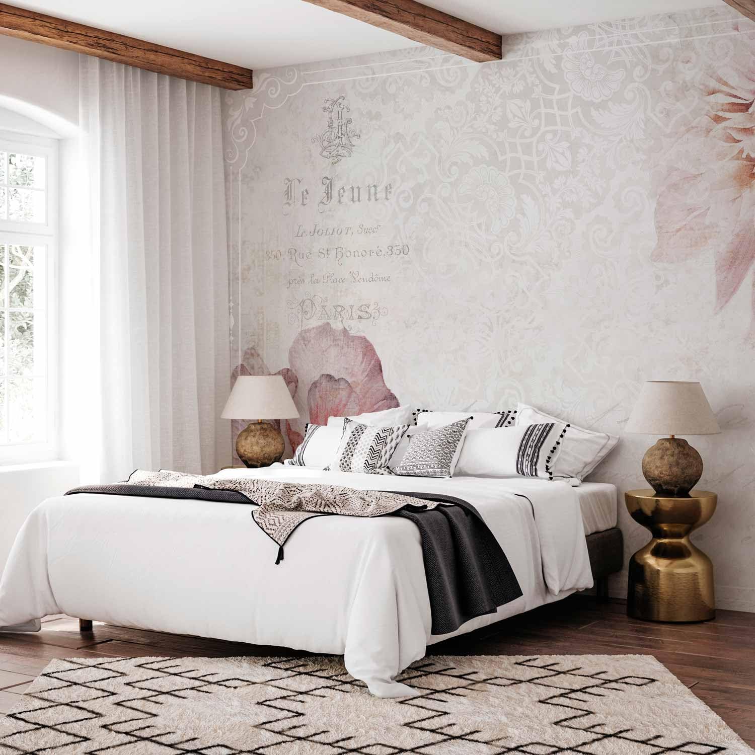 Carta Da Parati Adesiva Retro Fiori - Fotomurale 441x315 Cm, Design Botanico Per Pareti Moderne, Facile Applicazione - Foto 9