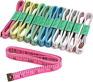 Sponsored Ad - Blisstime Tailor Sewing Flexible Ruler Tape Measure 60"150cm 6 Colors Pack of 12 (12PCS, Mix)