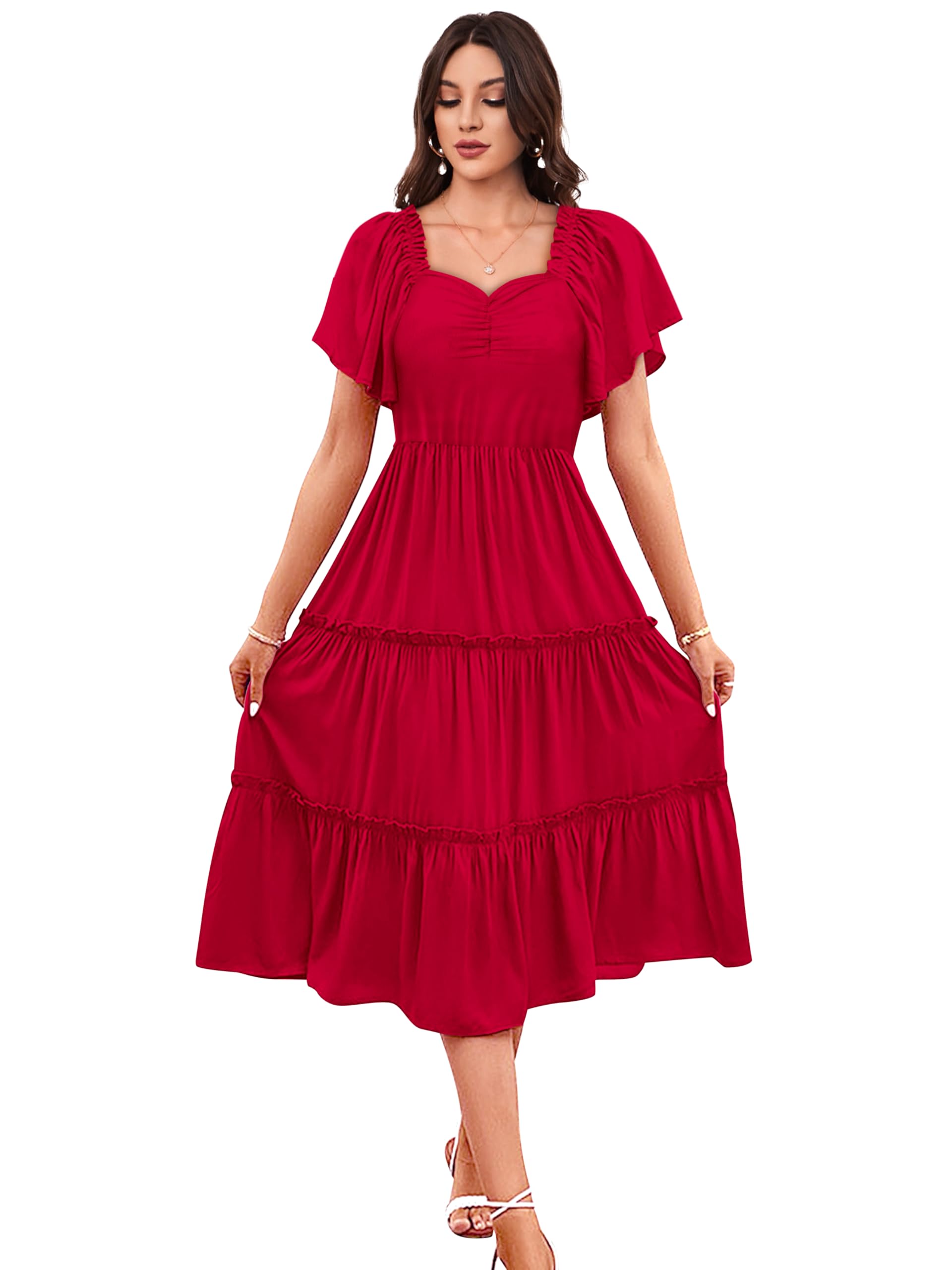 Toochki Dress For Women | Dresses For Women | Fit & Flare Dress | Red Dress For Women | Anarkali Dress For Women | Rayon Dresses | One Piece Dress For Women