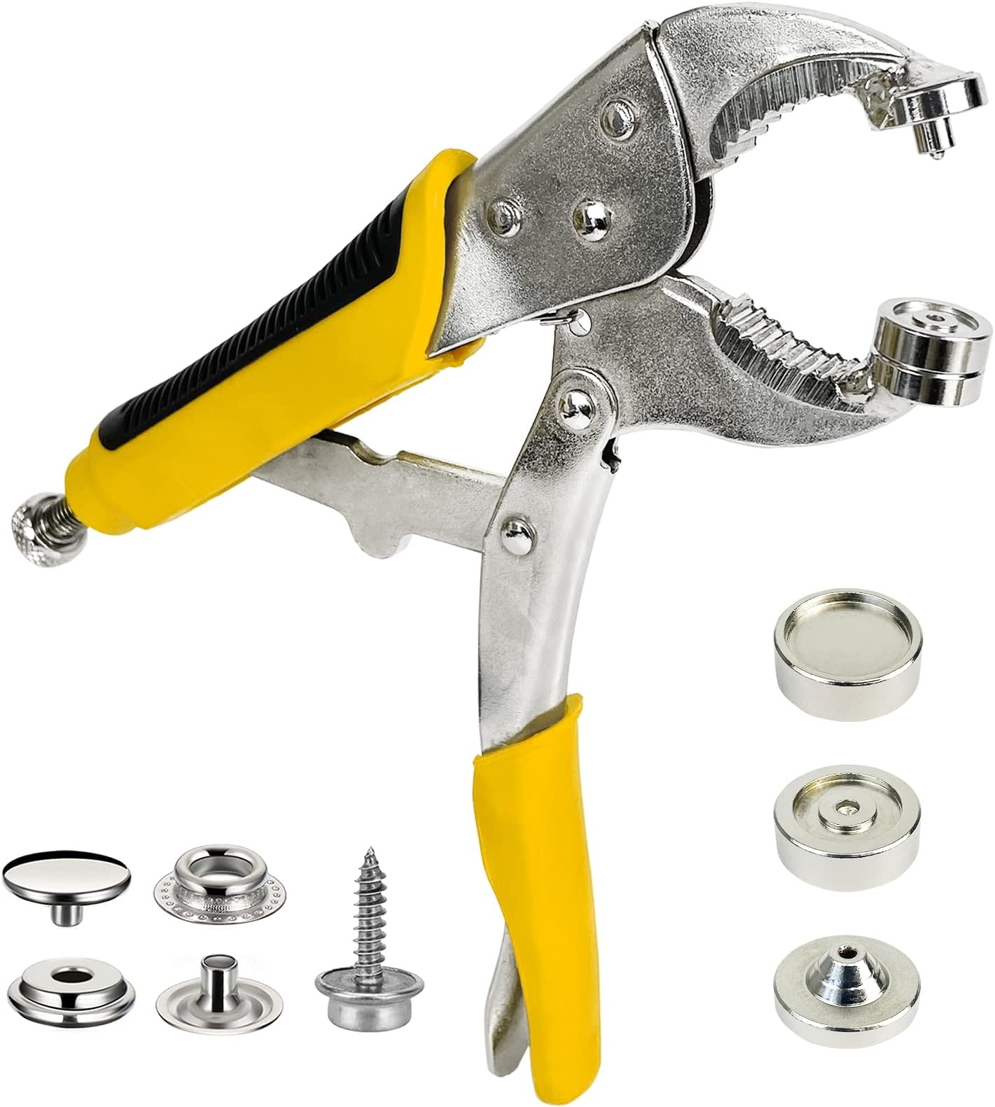 Heavy Duty snap Tool snap Fastener Tool,Perforation Available snap Setter Tool kit Includes 3 Dies& 20 Sets Metal Snap Installation Tool Repairing Snaps,Boat Covers Canvas Tarps Leather
