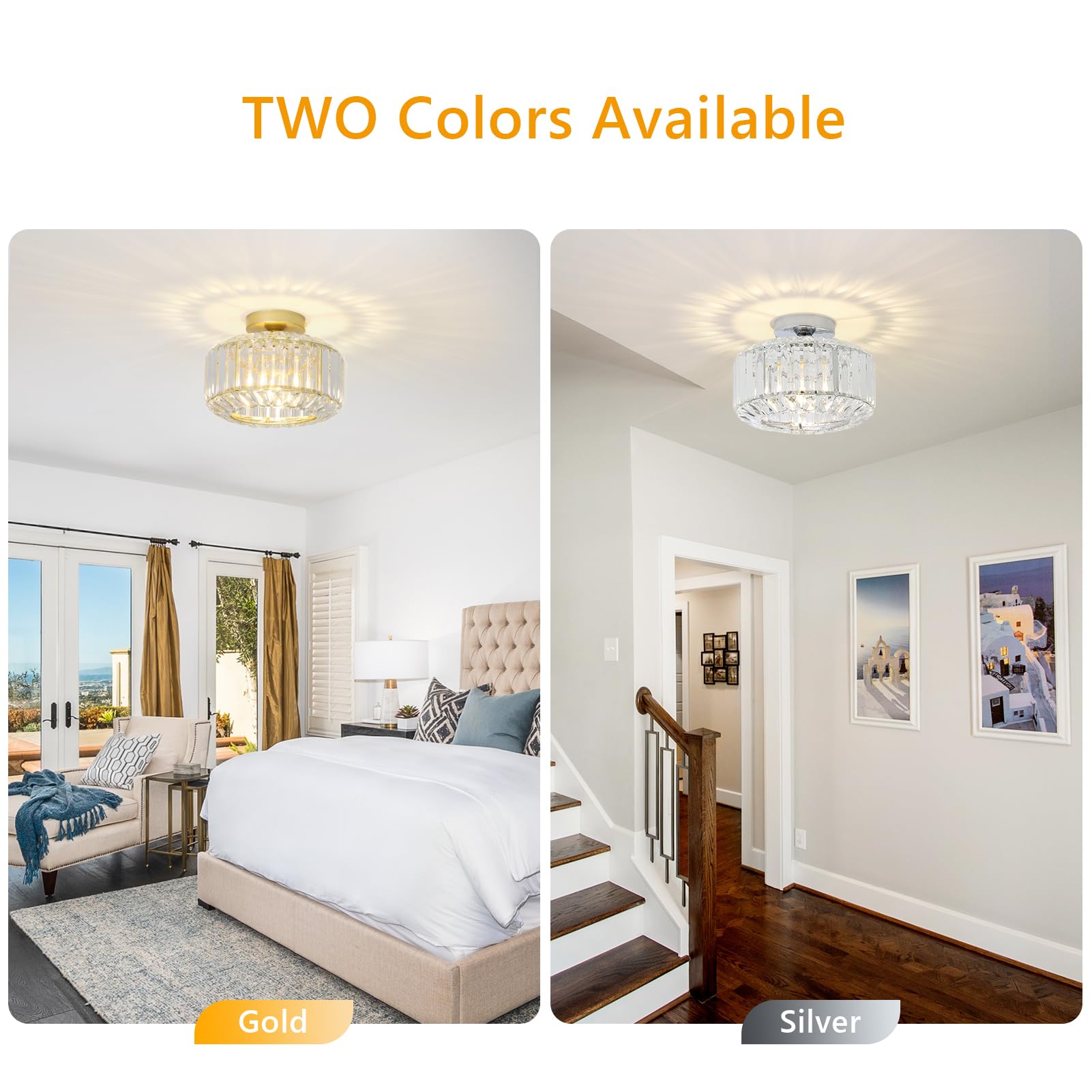 Gold Deckenlampe Wohnzimmer, Kristall Deckenleuchte Wohnzimmer, Deckenlampe Schlafzimmer mit Glas Lampenschirm, Gold Kronleuchter, Modern Kristall Kronleuchter für Esszimmer Flur Küche
