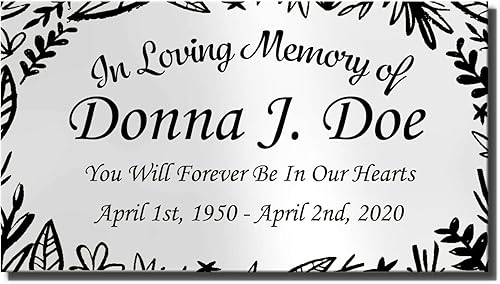 Placa conmemorativa de 2.5 pulgadas de alto x 4 pulgadas de ancho, placa de identificación de latón satinado grabada, mensaje personalizado,