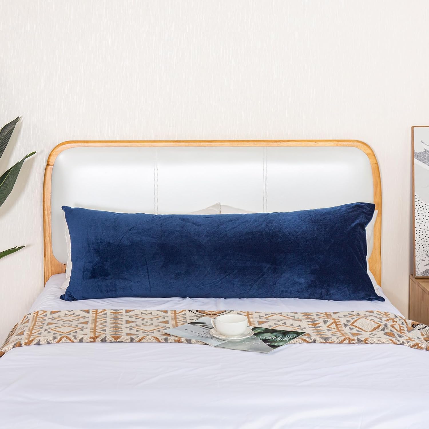 Body Pillow, Memory Foam Body Pillows for Adults Sleeping, Long Pillow for Bed, Big Large Firm Full Body Pillow for Side Sleeper, 20x54 Inch, Navy Blue