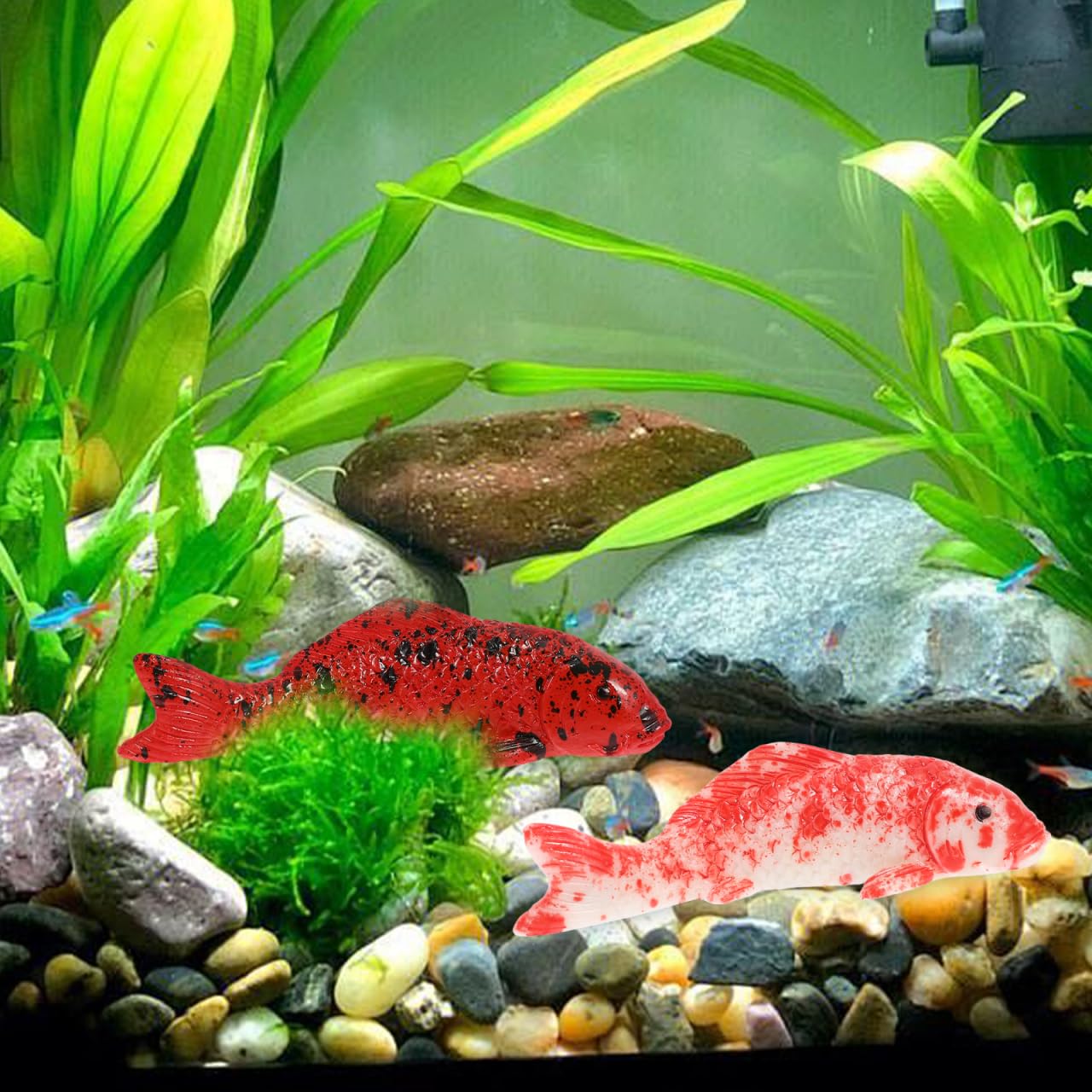 Yardwe 5Pcs Artificial Koi Carp Ornaments for Aquarium Decor Small Realistic Resin Fish Tank Decorations for Home and Office Micro Landscape - Image 4