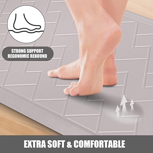 Miniatura 10 de WEZVIX Alfombras y tapetes de cocina antideslizantes impermeables, antifatiga, 2 unidades, tapete de cocina de 12 pulgada de grosor, tapete