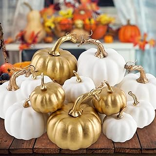 Ywlake 16 pcs Pumpkin Fall Decorations, Decorative Large Small Outdoor W...