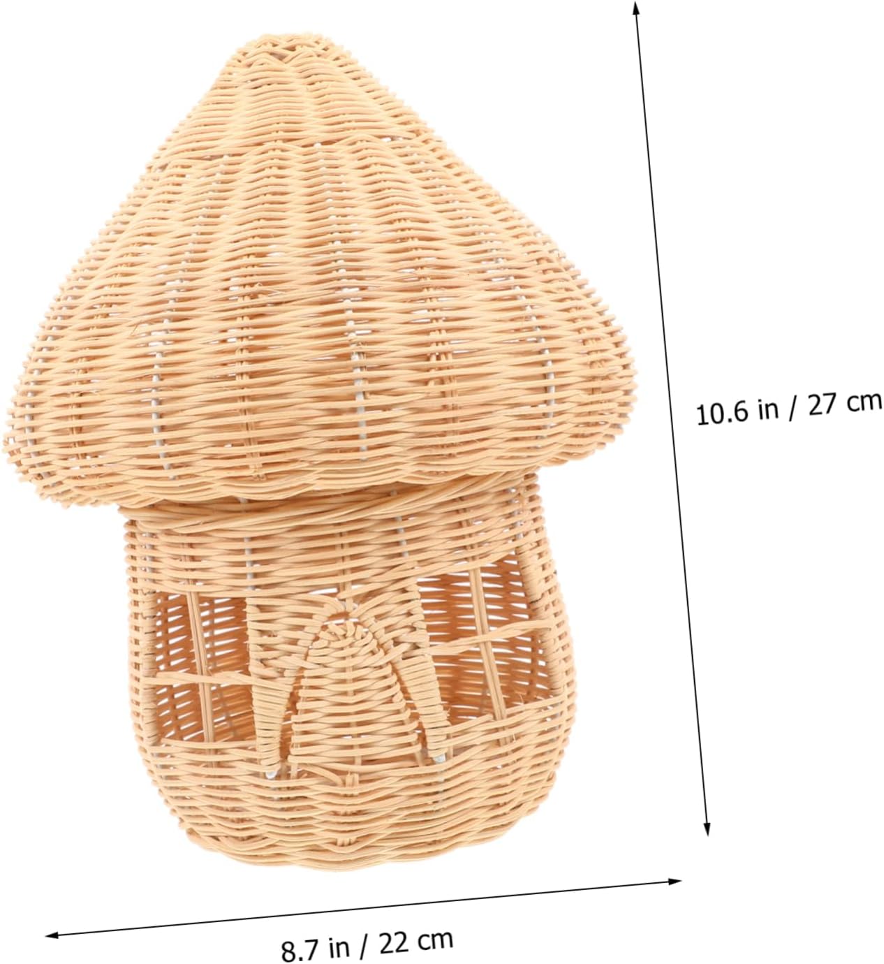 Cabilock Unique Rattan Craft Photo Prop Party Decoration Multipurpose Mushroom Woven Art Home Decor