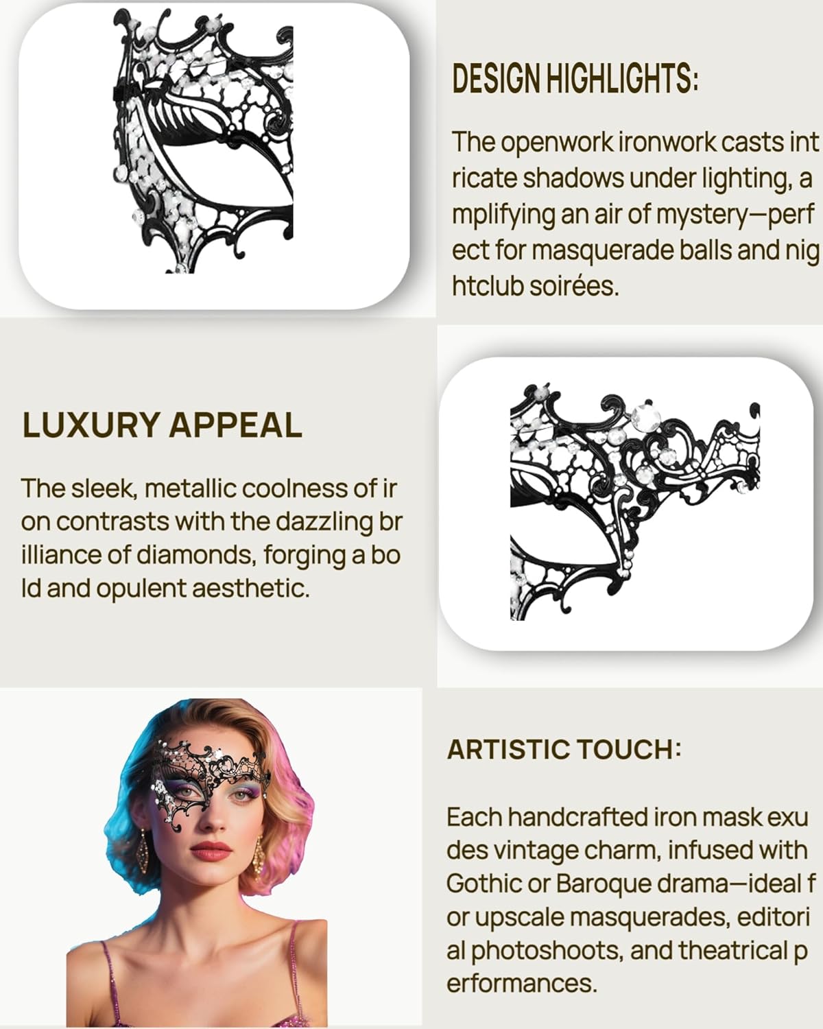 Couple Masquerade Masks Set Venetian Party Mask Halloween Mask Mardi Gras Masquerade Mask for Women Men - Image 2