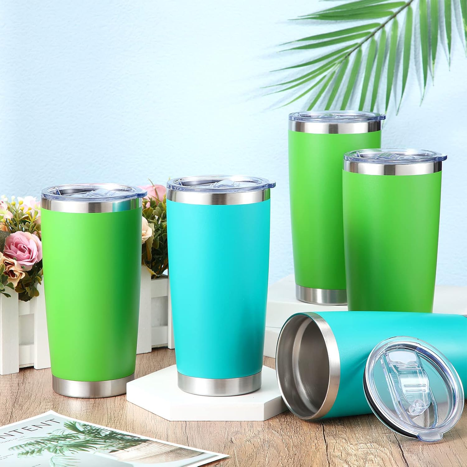 Sieral 36 Packs Stainless Steel Tumbler Bulk with Lid Vacuum Double Wall Insulated Travel Coffee Mug Powder Coated Tumbler Cup for Graduation Wedding Christmas Birthday Party(Multicolor, 20 oz) - Image 4