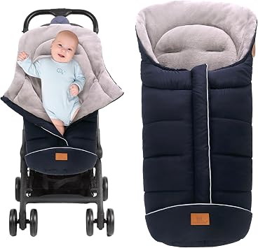 حقيبة Miracle Baby Bunting لعربة الأطفال، غطاء قدم من الصوف الدافئ مع سحابات، بطانية قابلة للتحويل لحقيبة نوم الأطفال الصغار للأولاد والبنات