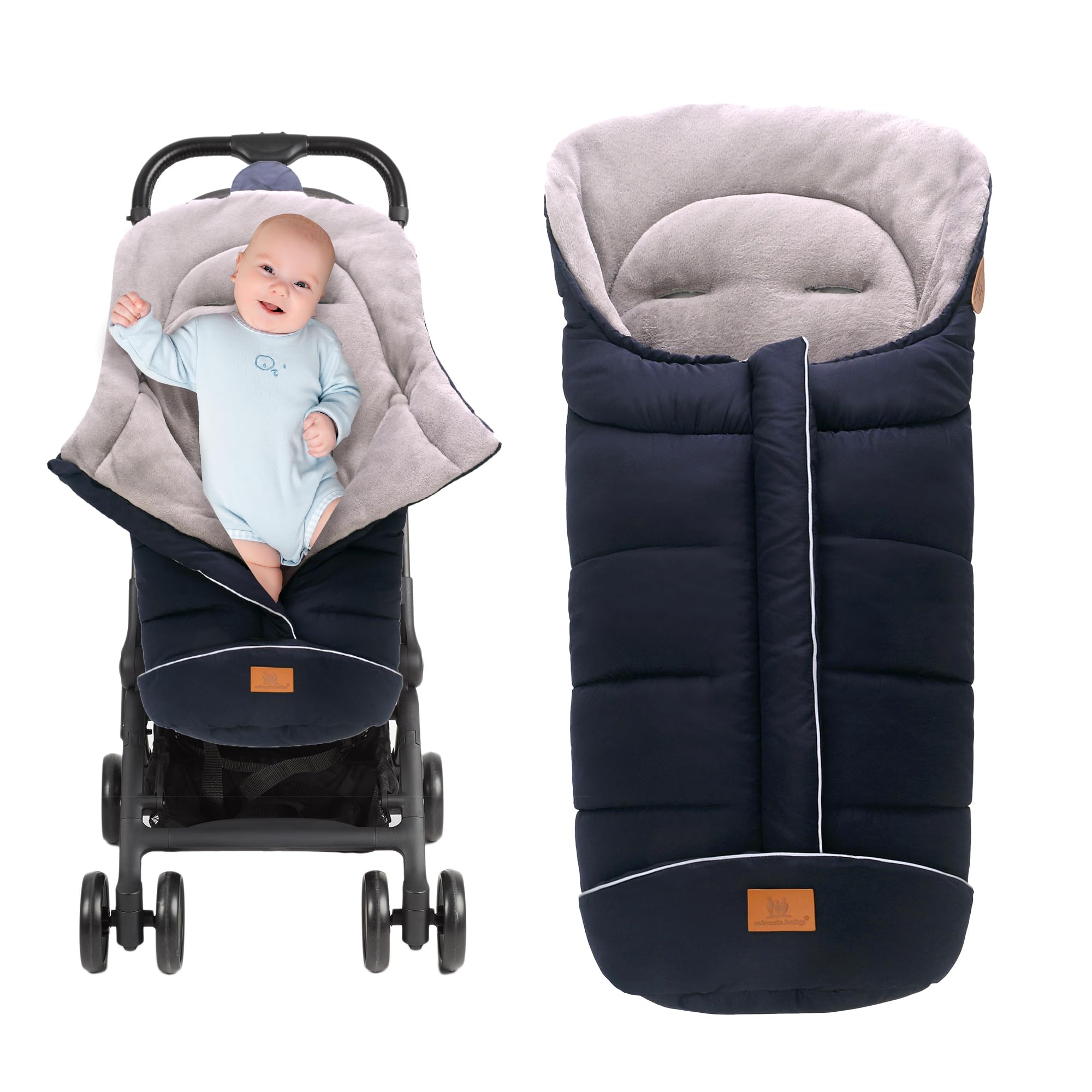Miracle Baby Bunting Bag for Stroller, Warm Fleece Footmuff with Zippers, Convertible Infant Toddler Sleeping Bag Blanket for Boys Girls : Baby