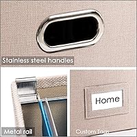 Vista 44 de PRANDOM Caja organizadora de archivos, juego de 1 carpeta plegable decorativa de lino para almacenamiento de archivos colgantes con tapas, gabinete