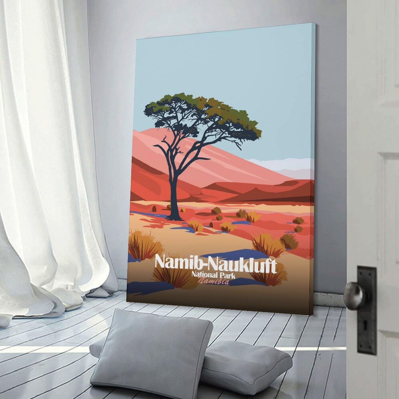 Junmoney Frame-Style-6 Namib-Naukluft National Park, Namibia Canvas Wall Decor 24X36inch(60X90cm), For Calm Bedrooms, Home Corners Or Flats, An Easy Wall Refresh For Bedrooms