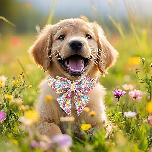 Miniatura 163 de Collar de perro con bandera estadounidense con pajarita, collar patriótico para perros pequeños, medianos y grandes, talla XS