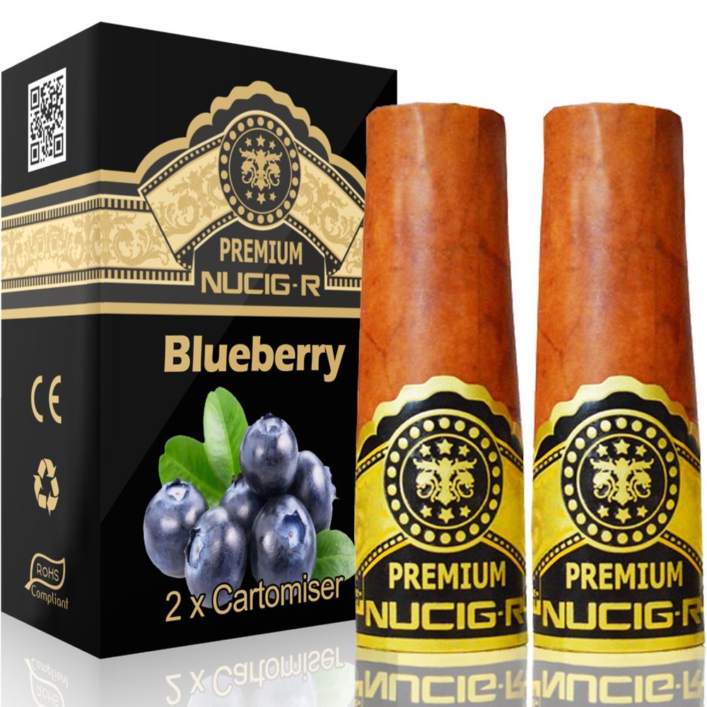 Blueberry Flavour - NUCIG-R Replacment Filters | VG Premium | for NUCIG Rechargeable Electronic Cigar | Electric ecigar | e Cigar (Filter Pack - Blueberry)