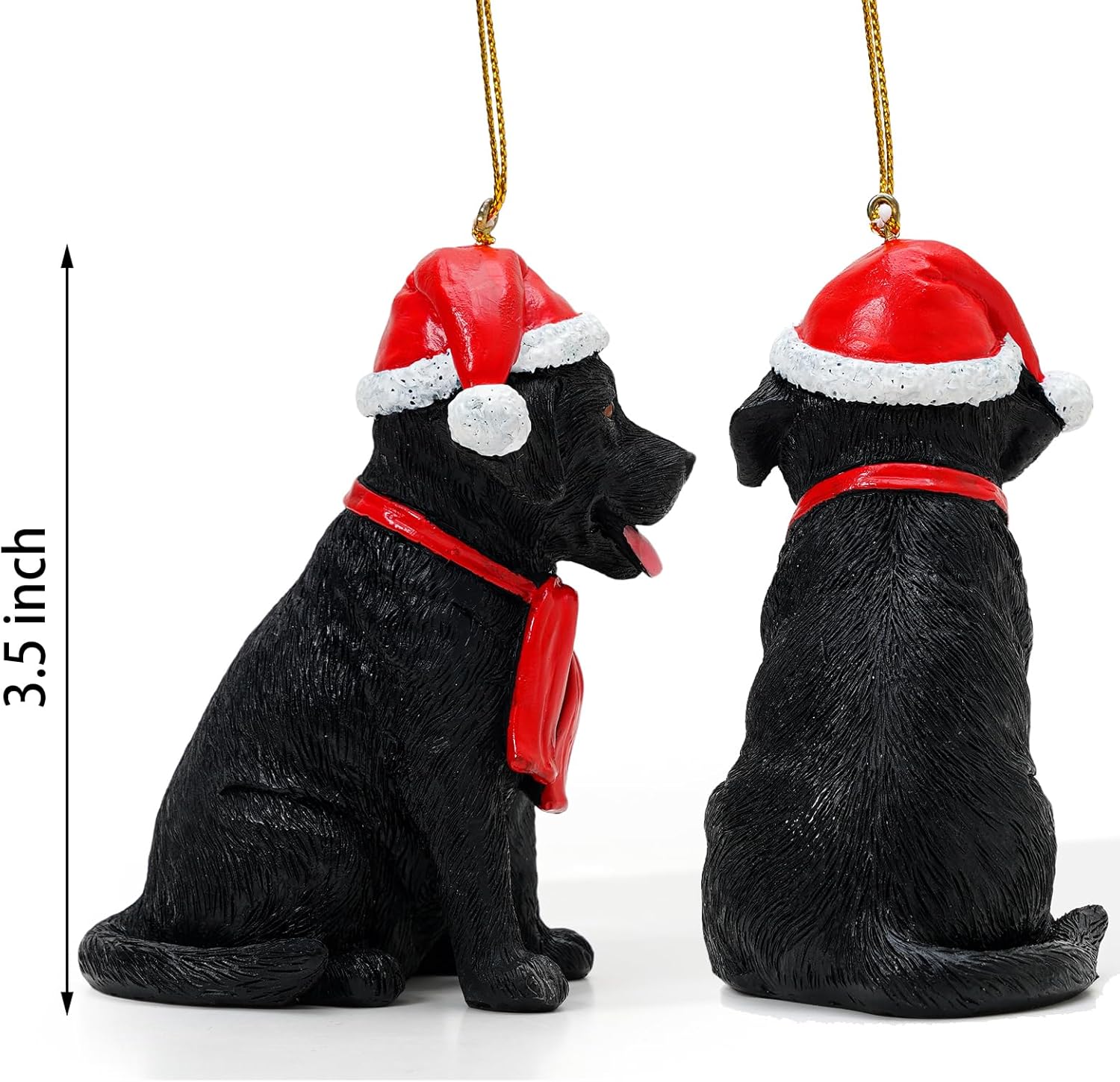 Black Lab Christmas Ornament, Dog Ornament for Christmas Tree Decorations, Black Labrador Christmas Decor, Holiday Christmas Tree Ornament Resin Figurine Collectible Gifts for Dog Lovers - Image 2