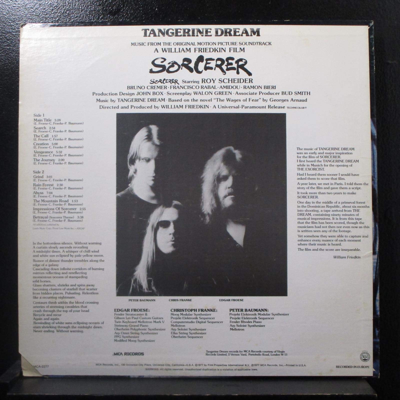 Tangerine Dream: Music From The Original Motion Picture Soundtrack "Sorcerer" LP