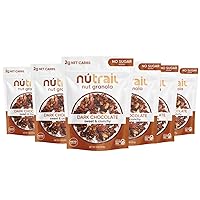 Vista 1 de NuTrail Nut Granola, Dark Chocolate, No Sugar Added, Gluten Free, Grain Free, Keto, Low Carb, Healthy Breakfast Cereal 8 oz. 6 Count