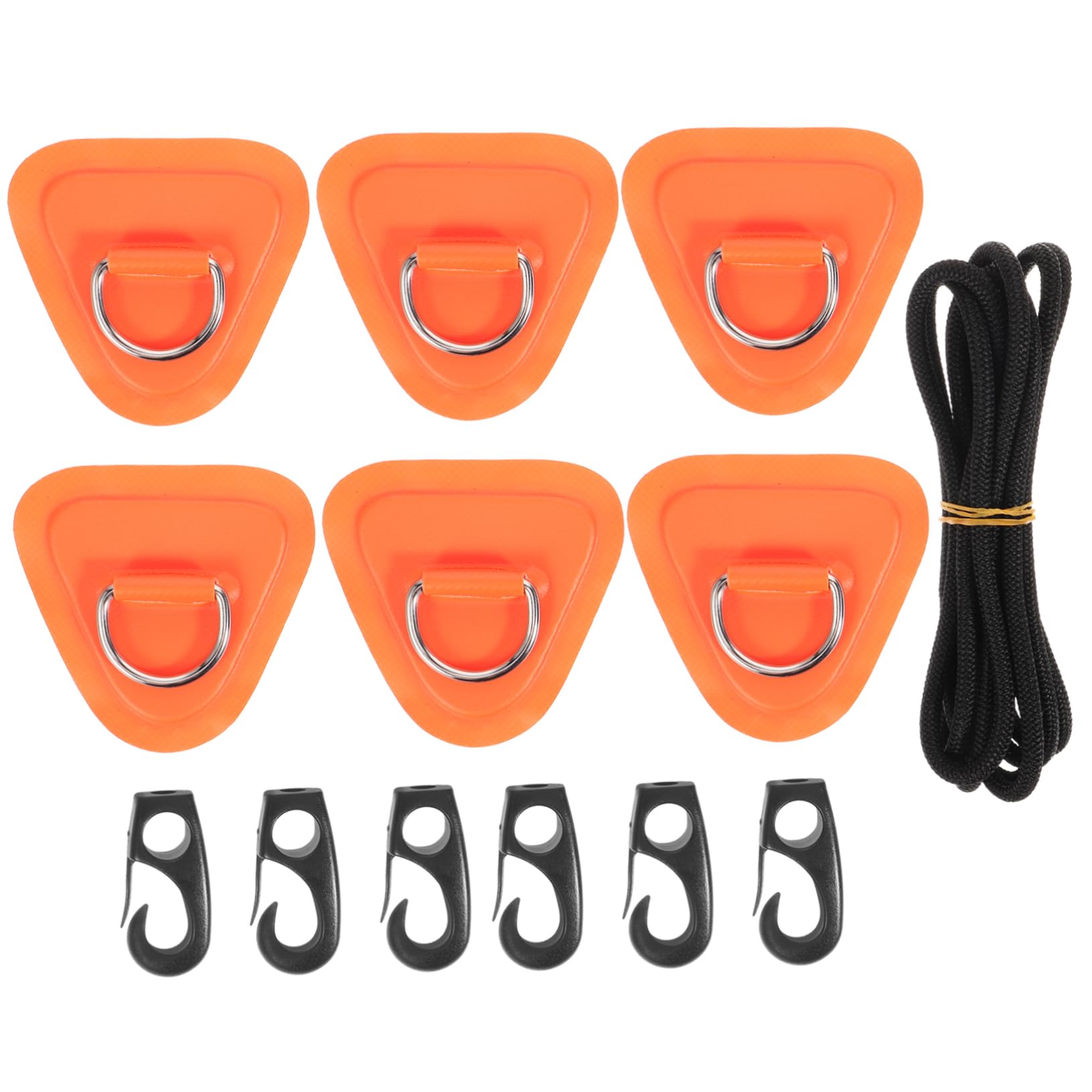 Toyvian Aufblasbare Plattenfixierzubehör D Ringe Kajak-Patches Kajak -Teile Aufblasbares Boot D-Ring-Patch Flicken für Schlauchboote Aufblasbares Kajakzubehör Plastik Orange