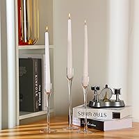 Vista 5 de Maxcheck Portavelas de cristal para boda, portavelas decorativos transparentes a granel, se adaptan a velas de 3/4 pulgadas de grosor para centro