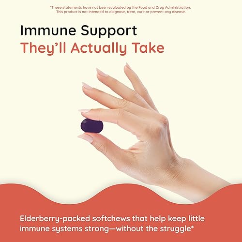 Miniatura 4 de CHILDLIFE ESSENTIALS Gomitas SoftChew superinmunes de saúco para niños, apoyo inmunológico con vitamina C y vitamina D3, suplemento inmunológico de