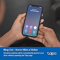 Vista 5 de Tapo Timbre de video inteligente con cable o batería 2K+ con timbre - Campo de visión de 180°, detección de persona/vehículo/paquete, llamada