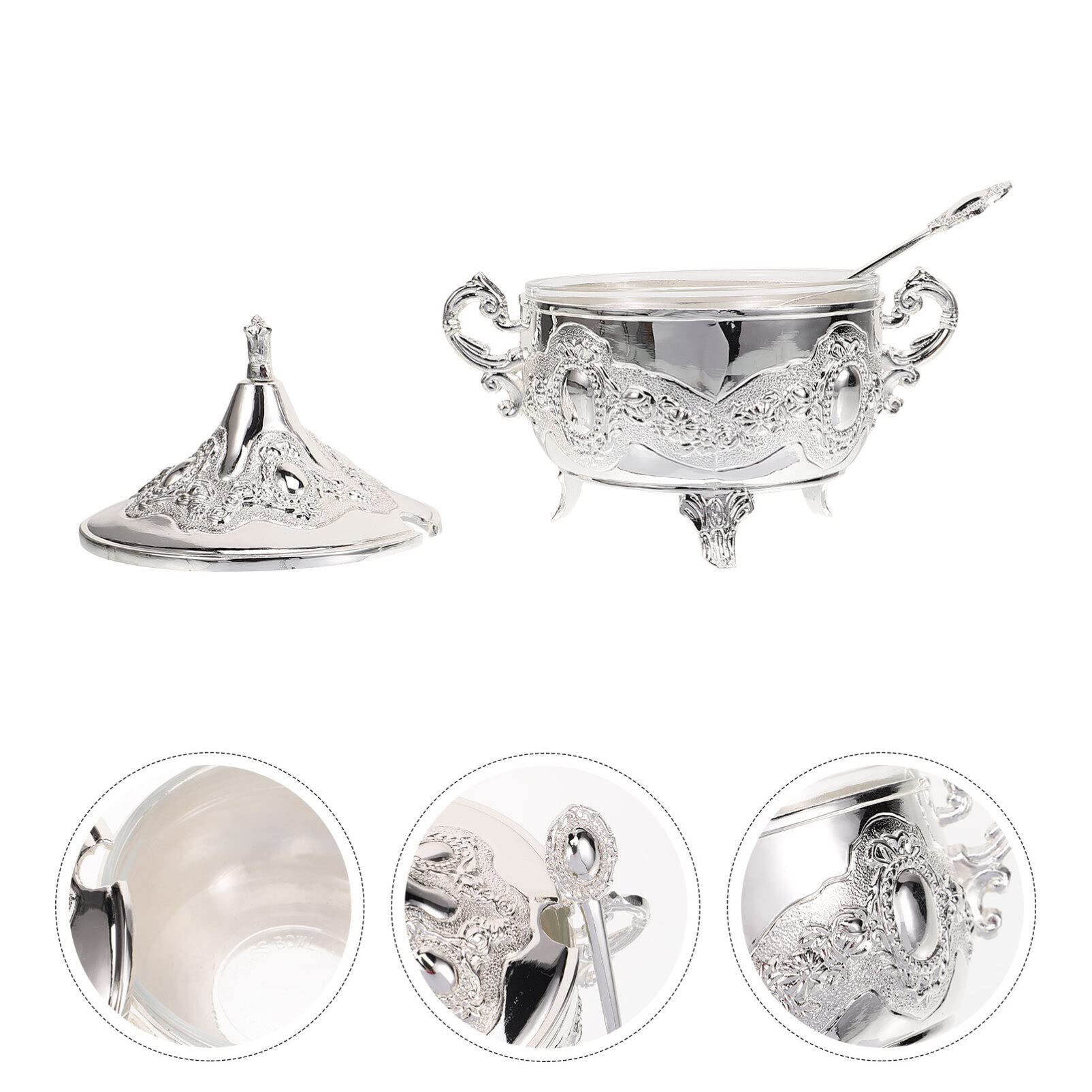 Europäische Se Jar mit Deckel und Löffel, Detive und praktischer Konter für Küche und Esszimmer, ideal für Salz, Pfeffer und andere Ses