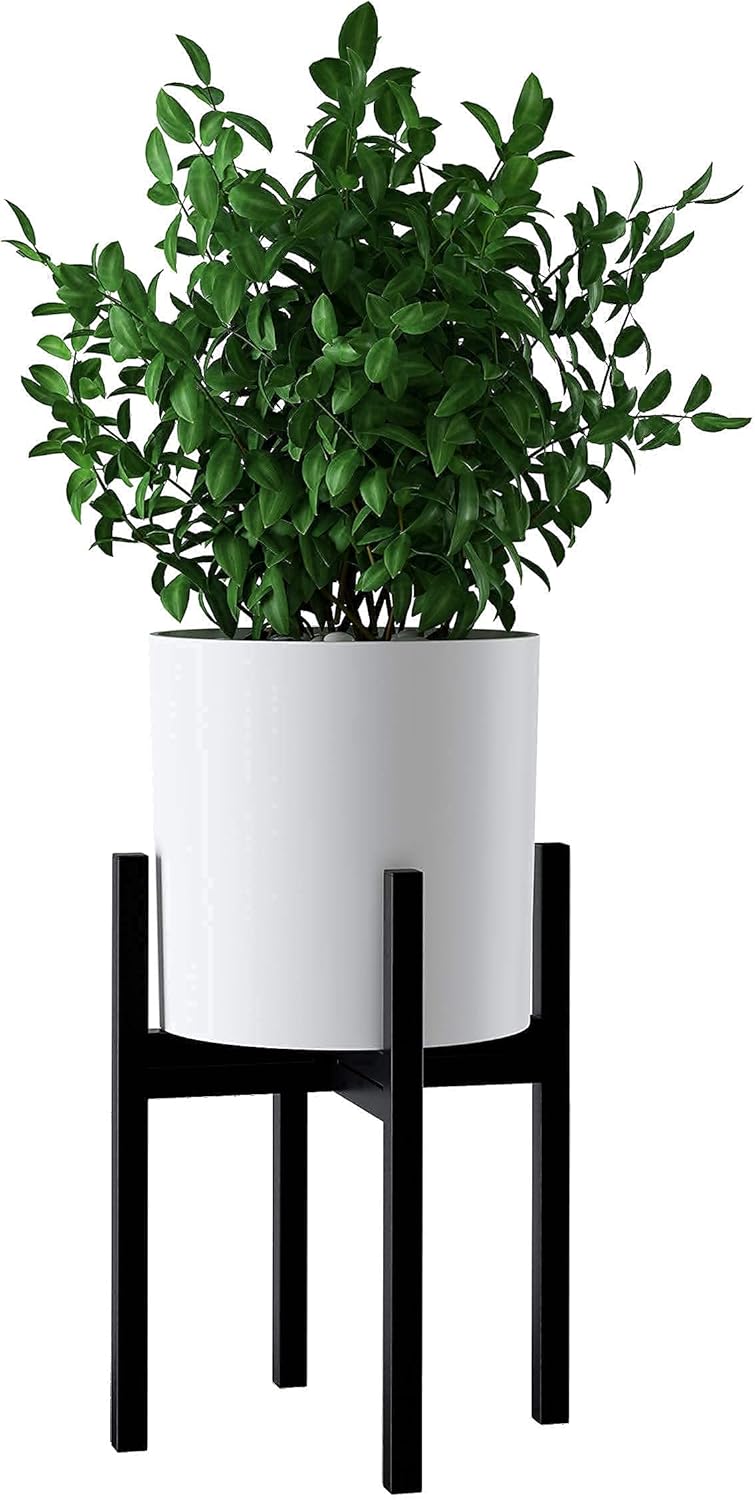 FaithLand 10" Plant Stand and 10" White Pot Bundle