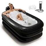 Inflatoast Portable Bathtub for Adults - Ice Bath & Hot Tub for Athletes Recovery, Home SPA - Large Inflatable Bathtub 62.2x37.4x17.72in, Includes Pump, Easy Inflate & Drain