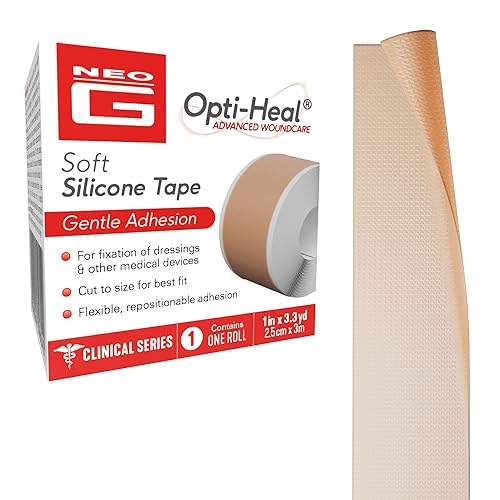 Neo G Opti-Heal - Cinta médica de silicona para el cuidado de heridas, cinta quirúrgica médica para piel sensible para la fijación de vendajes de