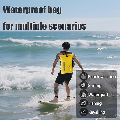 Miniatura 2 de Bolsa seca impermeable de 25 litros  Saco seco flotante y ligero para hombre, mochila impermeable para kayak, canotaje, pesca, natación, campamento,