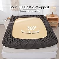 Vista 69 de Simple&Opulence Linen Fitted Sheet (1 Piece) - 14 Inch Deep Pocket Mattress Cover Natural Flax Cotton Blended Soft Breathable Bedding - Linen, Full